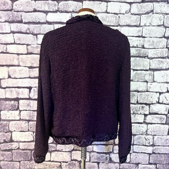 Chico's Purple Long Sleeve No Close Jacket Size L - Picture 6 of 9